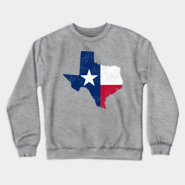 Texas State Star Flag Crewneck Sweatshirt by teevisionshop